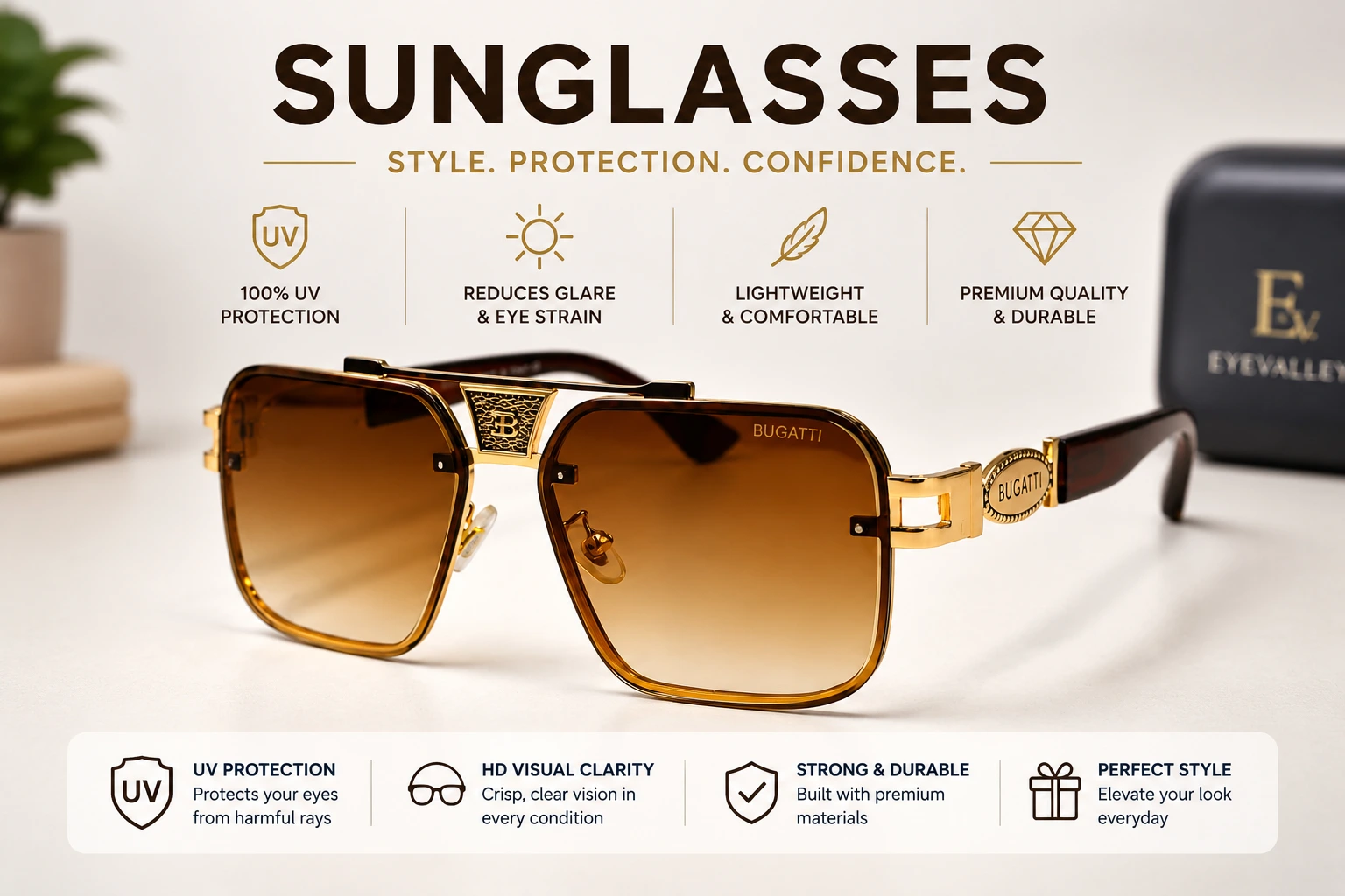 Premium UV Protection Sunglasses for Men & Women | EyeValley