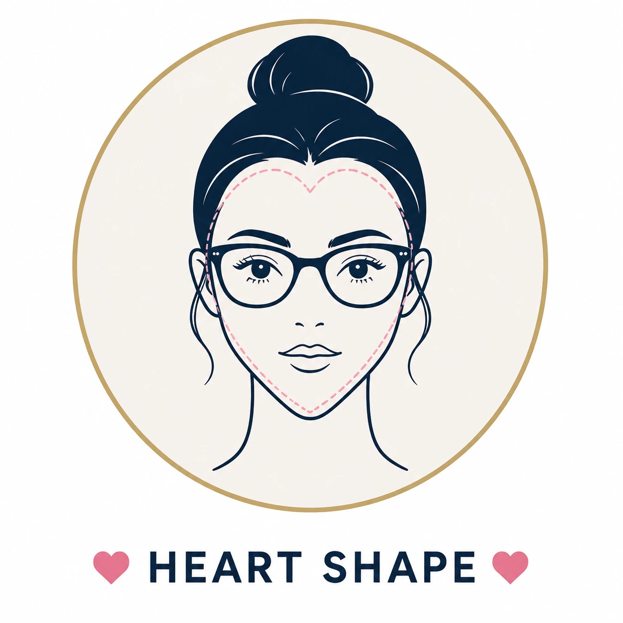 Heart Face Shape Wearing Eyeglasses