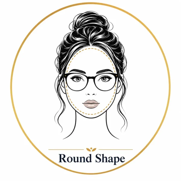 Round Face Shape Wearing Eyeglasses