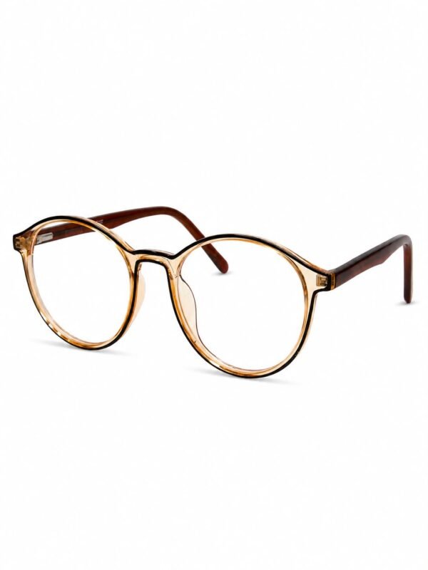 ACE TR05 Brown Crystal TR90 Round Eyeglasses Front View