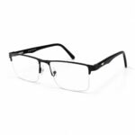 Optical EV2K-0013 Premium Semi Rimless Rectangle Metal Eyeglasses with Prescription Lens Option