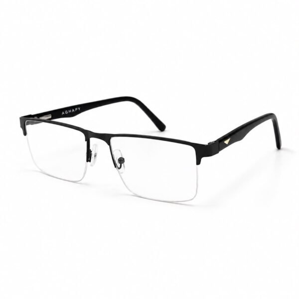 Optical EV2K-0013 Premium Semi Rimless Rectangle Metal Eyeglasses with Prescription Lens Option