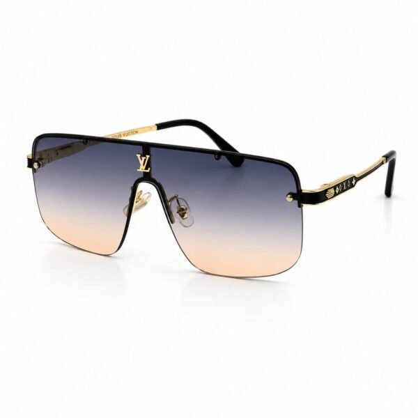 Sunglass EV2K-0001 Luxury Flat-Top Shield Rimless Sunglasses | Eye Valley