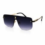 Sunglass EV2K-0001 Luxury Flat-Top Shield Rimless Sunglasses | Eye Valley - Image 2