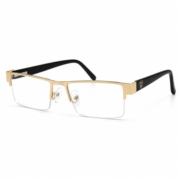 Optical EV2K-0129 Premium Half Rim Rectangle Metal Eyeglasses for Men & Women | EyeValley Bangladesh