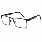 Optical EV2K-0113 Premium Full Rim Rectangle Stainless Steel Eyeglasses | Lightweight Business Optical Frame | Includes Brand Case | EyeValley Bangladesh