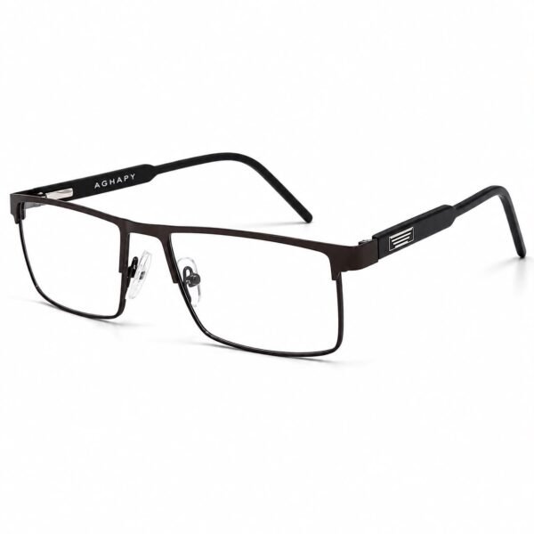 Optical EV2K-0113 Premium Full Rim Rectangle Stainless Steel Eyeglasses | Lightweight Business Optical Frame | Includes Brand Case | EyeValley Bangladesh
