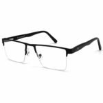 Optical EV2K-0133 Premium Half Rim Rectangle Stainless Steel Eyeglasses | Lightweight Business Optical Frame | EyeValley Bangladesh - Image 2