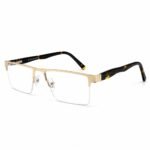 Optical EV2K-0133 Premium Half Rim Rectangle Stainless Steel Eyeglasses | Lightweight Business Optical Frame | EyeValley Bangladesh - Image 3