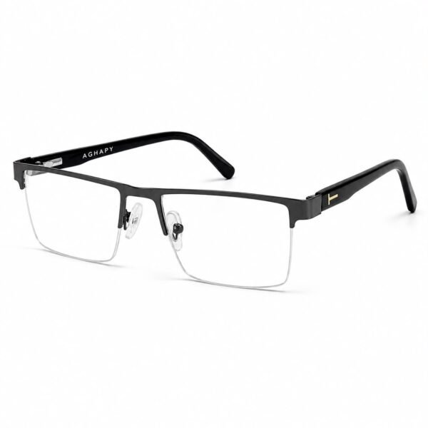 Optical EV2K-0134 Premium Half Rim Rectangle Stainless Steel Eyeglasses | Ultra Lightweight Business Optical Frame | EyeValley Bangladesh - 2