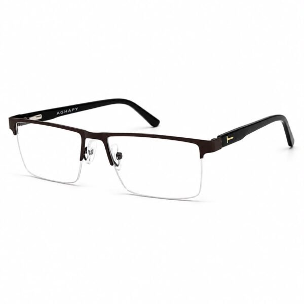 Optical EV2K-0134 Premium Half Rim Rectangle Stainless Steel Eyeglasses | Ultra Lightweight Business Optical Frame | EyeValley Bangladesh - 3