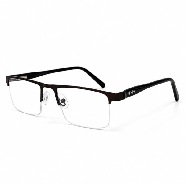 Optical EV2K-0136 Coffee Brown Half Frame Rectangle Eyeglasses | EyeValley