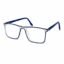Optical EV2K-0001 Clear Rectangle Full Rim Eyeglasses in Crystal Blue with a bright blue inner line and translucent blue temples