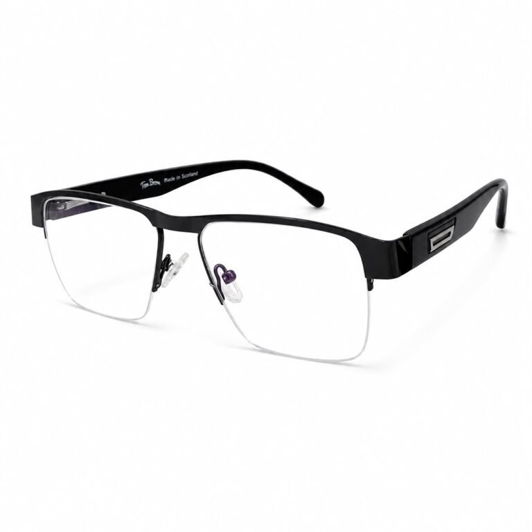 Eye Valley EV2K-0038 Flat-Top Square Half Rim Eyeglasses in Black