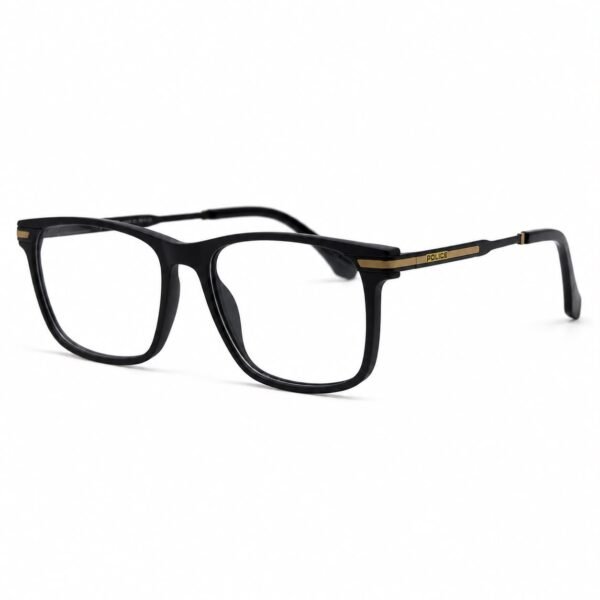 Optical EV2K-0029 Classic Square Full Rim Eyeglasses in Matte Black with soft-finish front and gold-tone temple plate