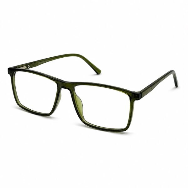 Optical EV2K-0023 Modern Rectangular Eyeglasses in Dark Olive Green
