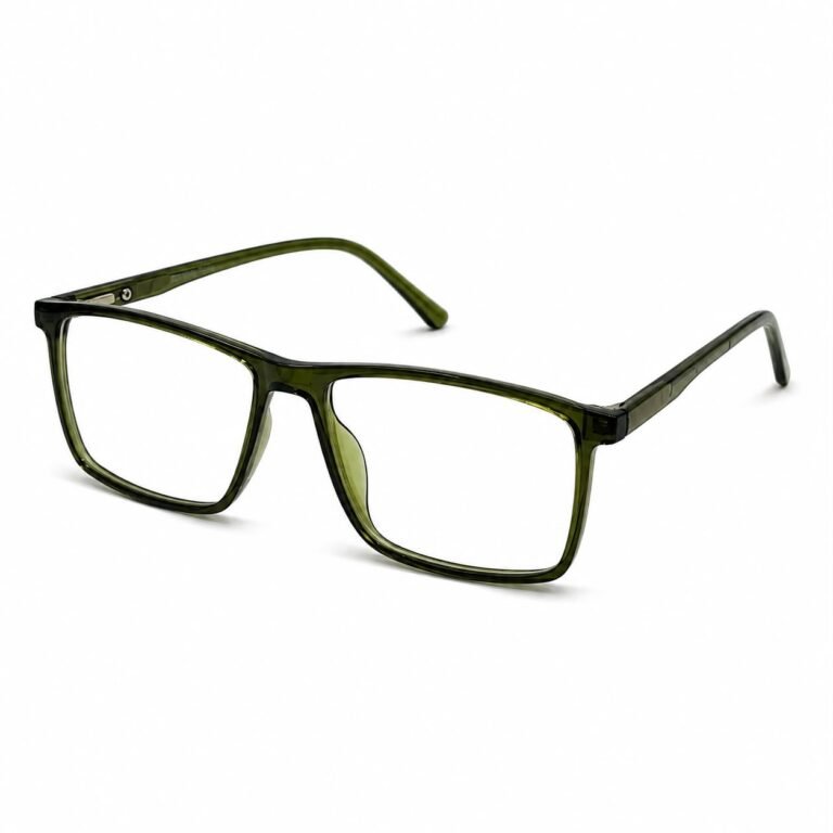 Optical EV2K-0023 Modern Rectangular Eyeglasses in Dark Olive Green