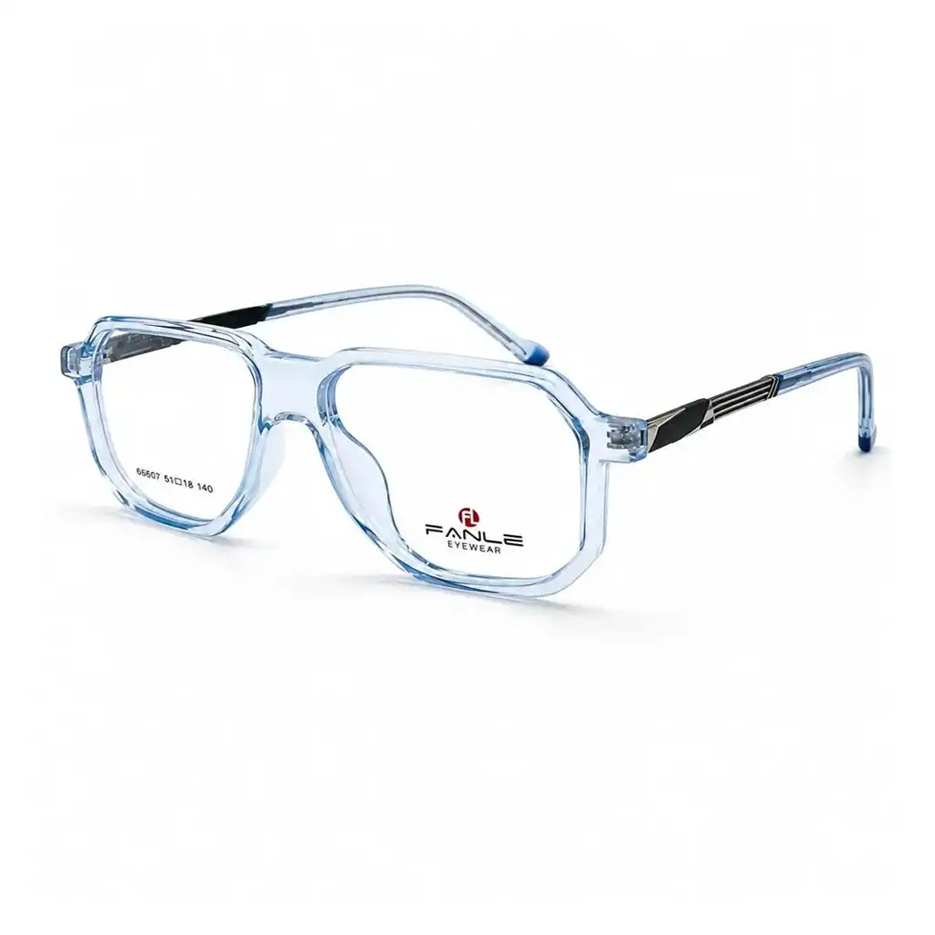 optical-ev2k-0089-transparent-grey-square-optical-frame.webp Optical EV2K-0089 Geometric Aviator Full Rim Daily Eyeglasses | Eye Valley - Image 1