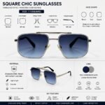 Sunglass EV2K-0014 Premium UV400 Square Sunglasses – Stylish Metal Frame | EyeValley Bangladesh - Image 7