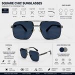 Sunglass EV2K-0015 Premium UV400 Square Aviator Sunglasses – Stylish Metal Frame | EyeValley Bangladesh - Image 7