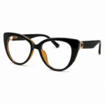 Eye Valley EV2K-0079 Classic Cat-Eye Eyeglasses in Black and Amber Dual Tone