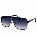 Eye Valley EV2K-0026 Matte Black Flat-Top Shield Sunglasses with Purple Gradient Lenses