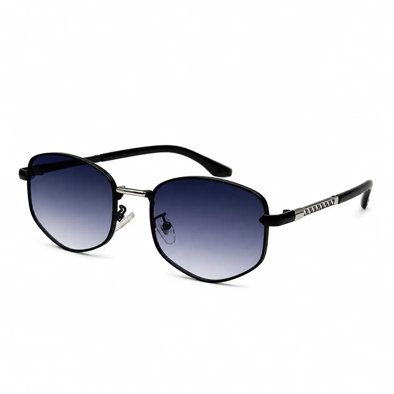 Eye-Valley-EV2K-0018-black-silver-geometric--sunglasses Eye Valley EV2K-0018 Bold Geometric Sunglasses in Black/Silver