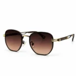 Eye Valley EV2K-0024 Bold Geometric Eyeglasses in Brown/Gold