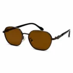 Eye Valley EV2K-0019 Classic Geometric Sunglasses in Brown/Gunmetal