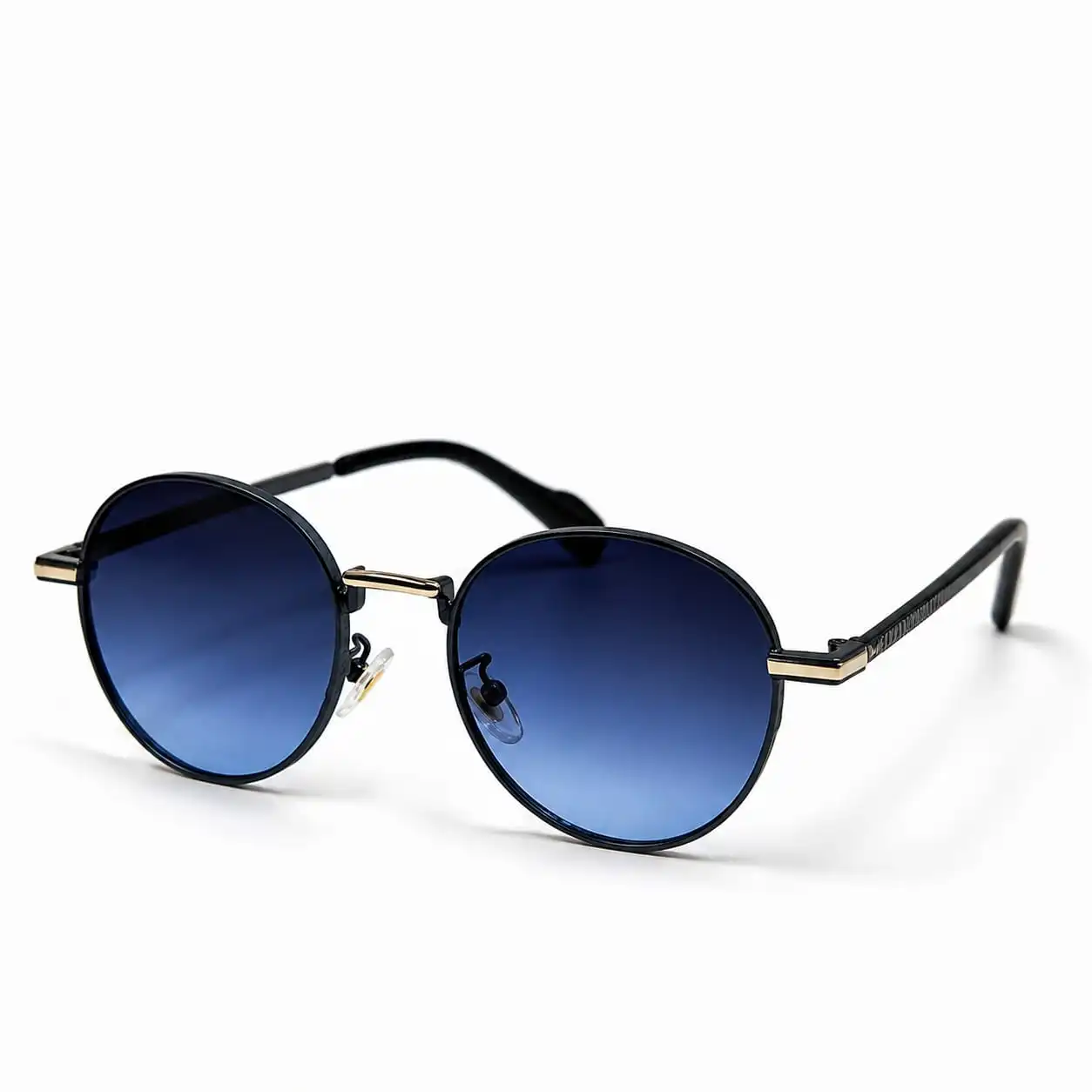 eye-valley-ev2k-0020-black-gold-blue-round-sunglasses Eye Valley EV2K-0020 Classic Round Sunglasses in Black/Gold Blue