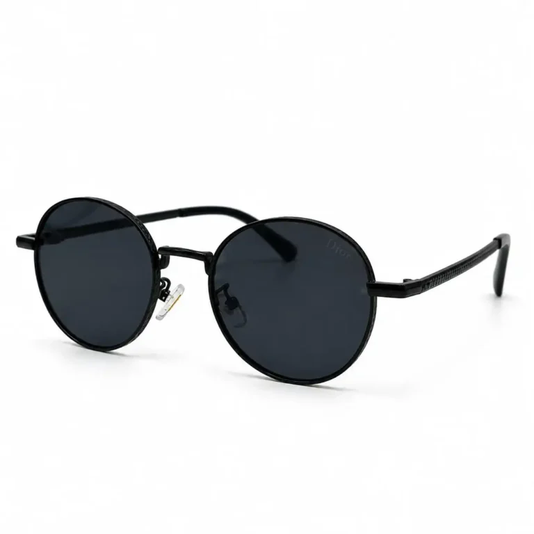 Eye Valley EV2K-0020 Classic Round Sunglasses in Black Textured