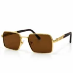 Eye Valley EV2K-0024 Bold Geometric Sunglasses in Gold Brown