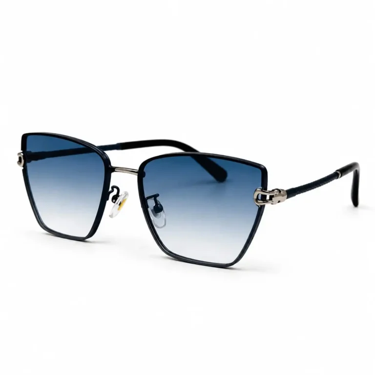 Eye Valley EV2K-0025 Trendy Cat-Eye Sunglasses in Navy/Silver