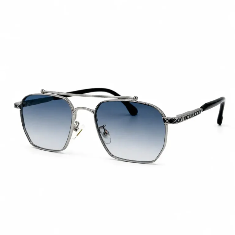 Eye Valley EV2K-0026 Bold Aviator Sunglasses in Silver/Blue