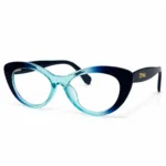 Eye Valley EV2K-0030 Trendy Cat-Eye Eyeglasses in Navy/Aqua
