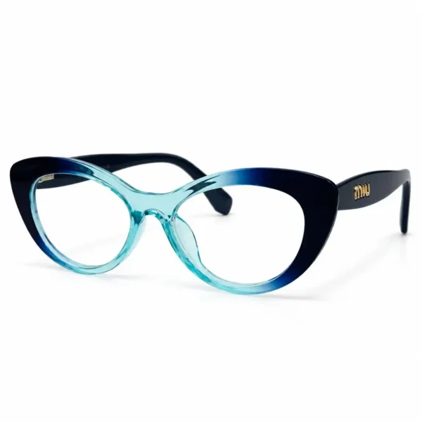 Eye Valley EV2K-0076 Trendy Cat-Eye Eyeglasses in Navy/Aqua