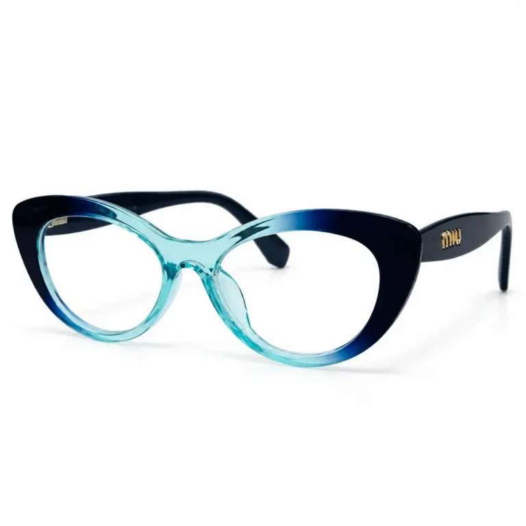 Eye Valley EV2K-0076 Trendy Cat-Eye Eyeglasses in Navy/Aqua