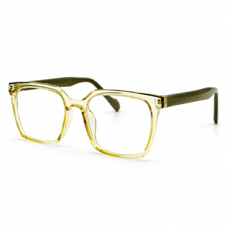 Eye Valley EV2K-0094 Oversized Square Eyeglasses in Olive Yellow