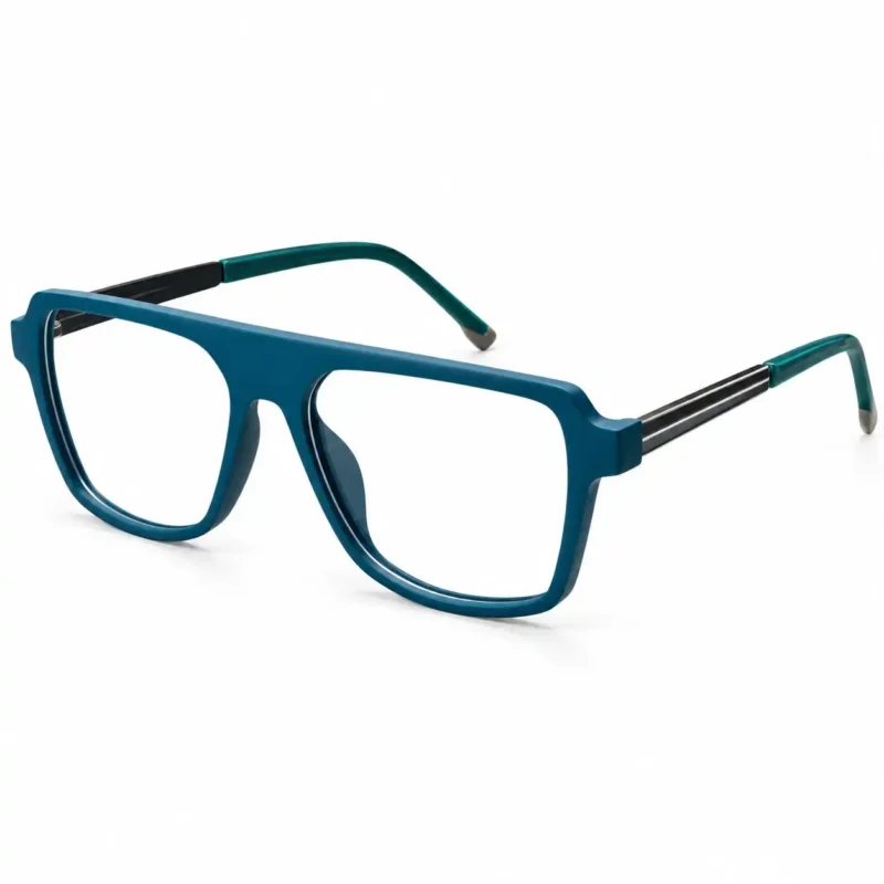 Eye Valley EV2K-0098 Flat-Top Aviator Eyeglasses in Matte Teal