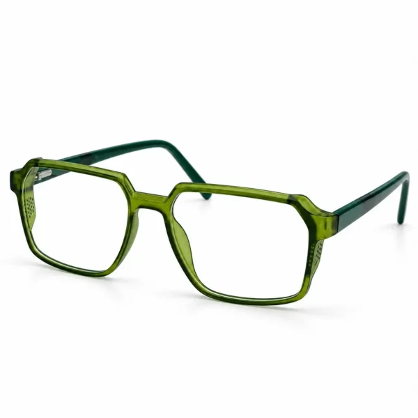 Olive Green Geometric Glasses Frames | Eye Valley 1700603