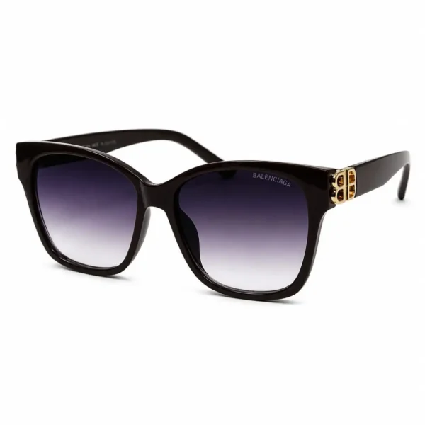 Sunglass EV2K-0031 Dark Translucent Espresso Brown Frame Sunglasses with Gradient Lenses and Gold Emblem