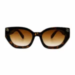 Sunglass EV2K-0033 Dark Tortoiseshell Geometric Cat-Eye Sunglasses with Amber Gradient Lenses