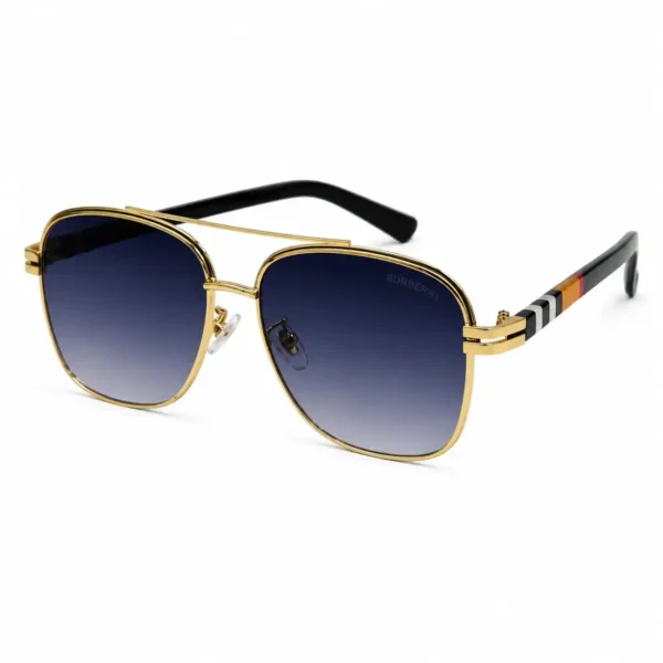 Eye Valley EV2K-0034 Black Metal Aviator Sunglasses with Striped Temples