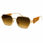 Eye Valley EV2K-0035 Silver Metal Hexagonal Sunglasses with Blue Temples and Gradient Lenses