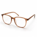 Optical EV2K-0018 Translucent Warm Amber Brown Square Eyeglass Frame