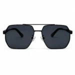 Eye Valley EV2K-0037 Front View Black Metal Navigator Sunglasses with Dark Tinted Lenses