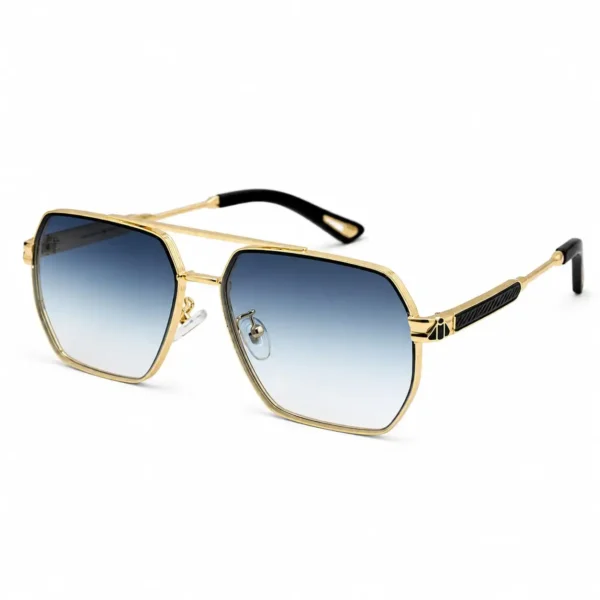 Eye Valley EV2K-0037 Matte Black Metal Navigator Sunglasses with Brown Gradient Lenses
