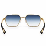 Premium Gold Metal Geometric Sunglasses   | EyeValley-2537 - Image 4