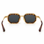 Premium Gold-Tone Tortoise Shell Octagonal Sunglasses | EyeValley-2600752 - Image 4