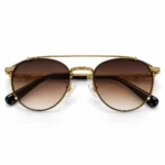 Premium Gold Metal Pilot Sunglasses  | Eye Valley 26451 - Image 2